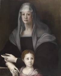 Porträt von Maria Salviati de Medici mit Giulia de Medici